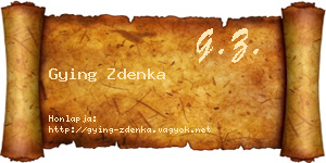 Gying Zdenka névjegykártya